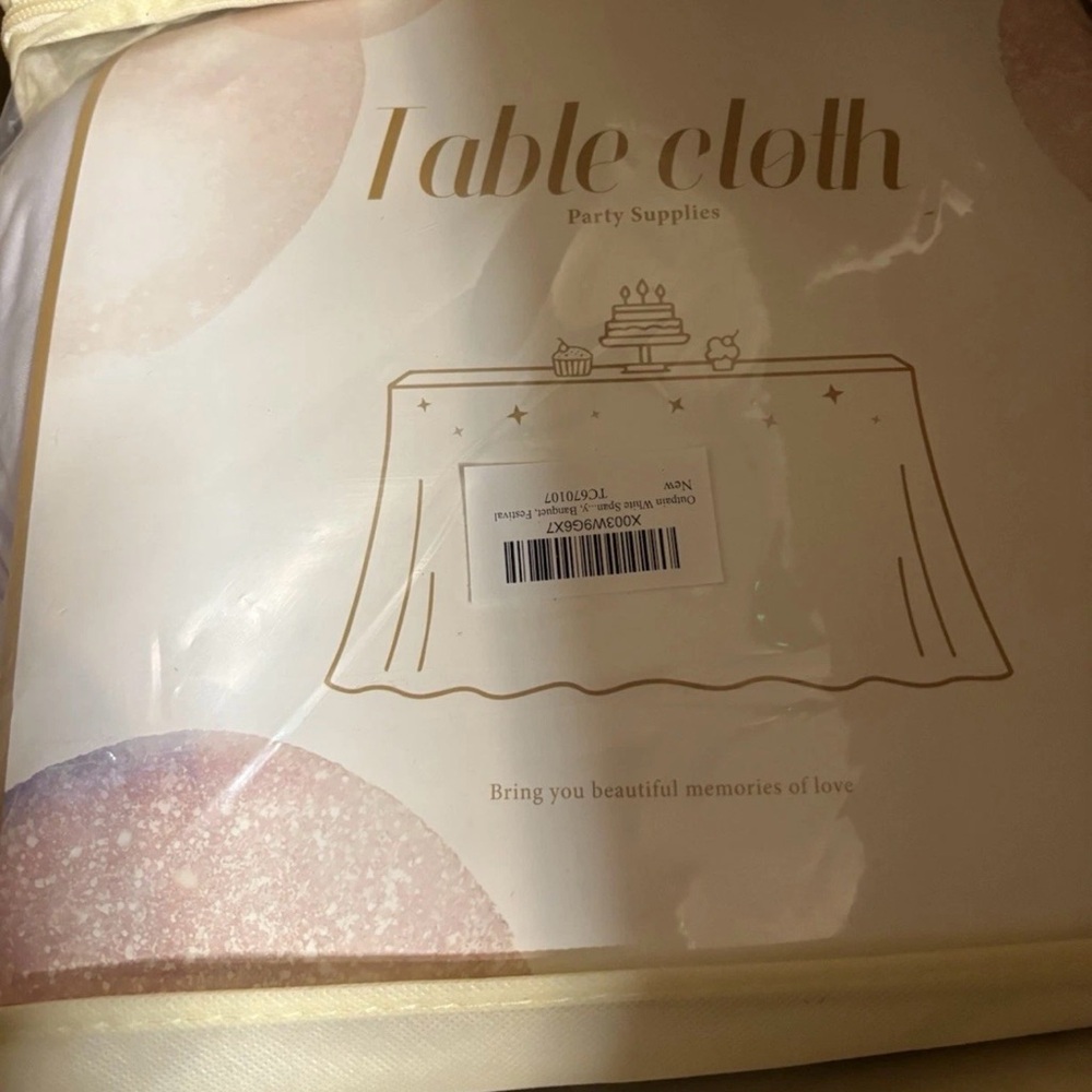 2 Pack White Spandex Table Clothes for 6 Foot Rectangle Tables, 6FT Wrinkle Free